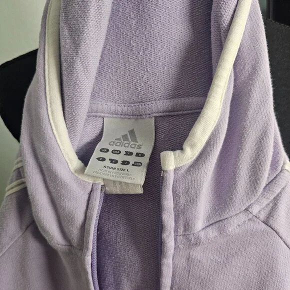 Adidas Lavander Full-Zip Climalite Hooded Track Jacket - Size Small - Picture 4 of 4